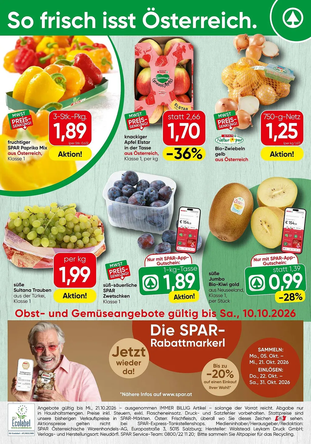 Spar Flugblatt ab 08.10.2026 (Donnerstag)