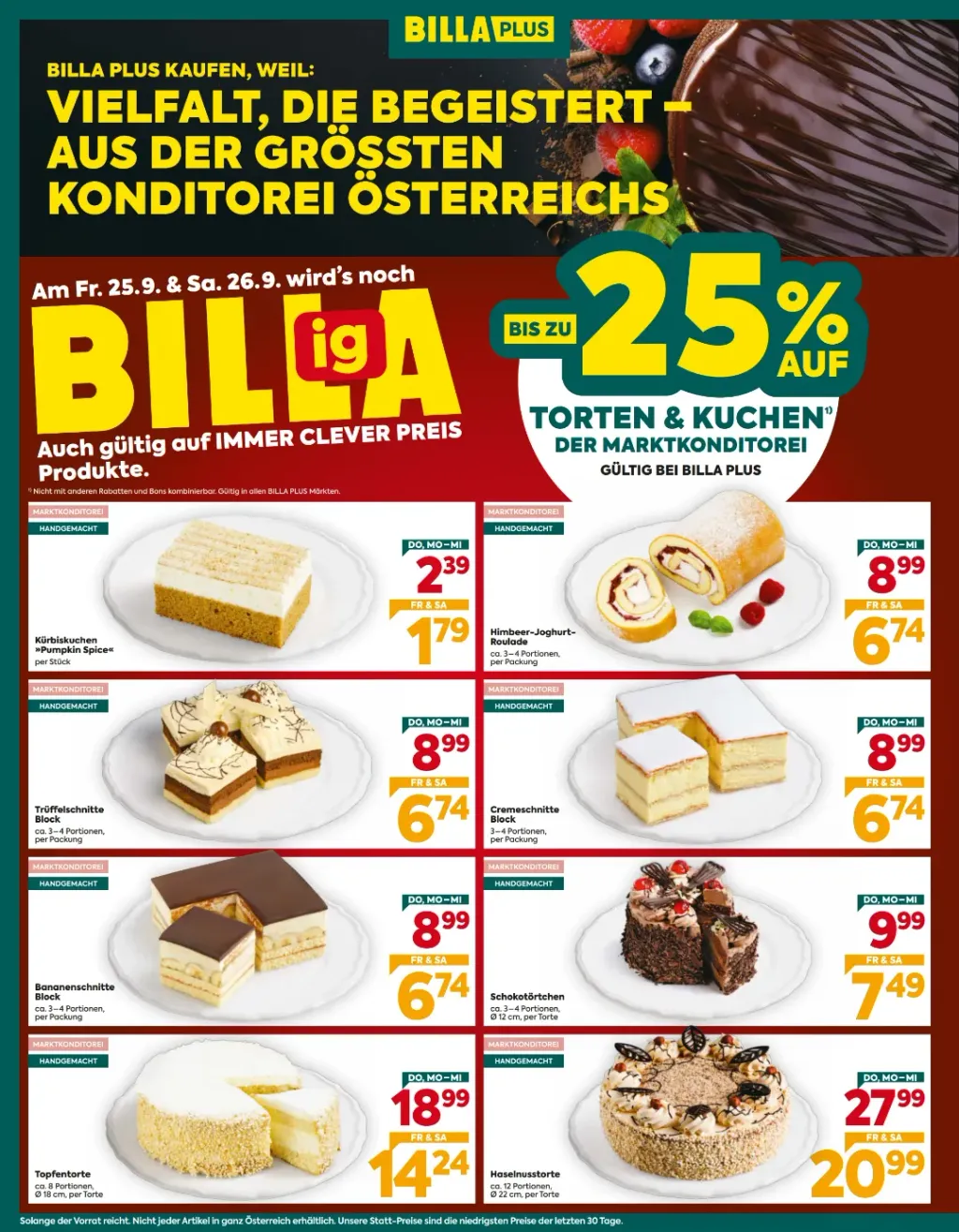 Billa PLUS Flugblatt ab 24.09.2026 (Donnerstag)