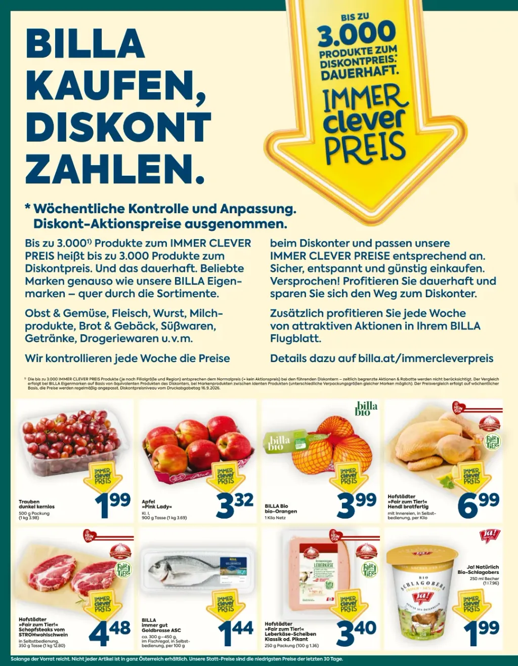 Billa Plus Flugblatt ab 01.10.2026 (Donnerstag)