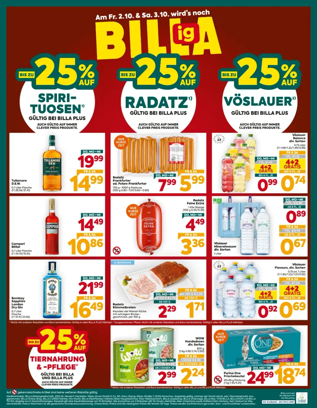 Billa Plus Flugblatt ab 01.10.2026 (Donnerstag)