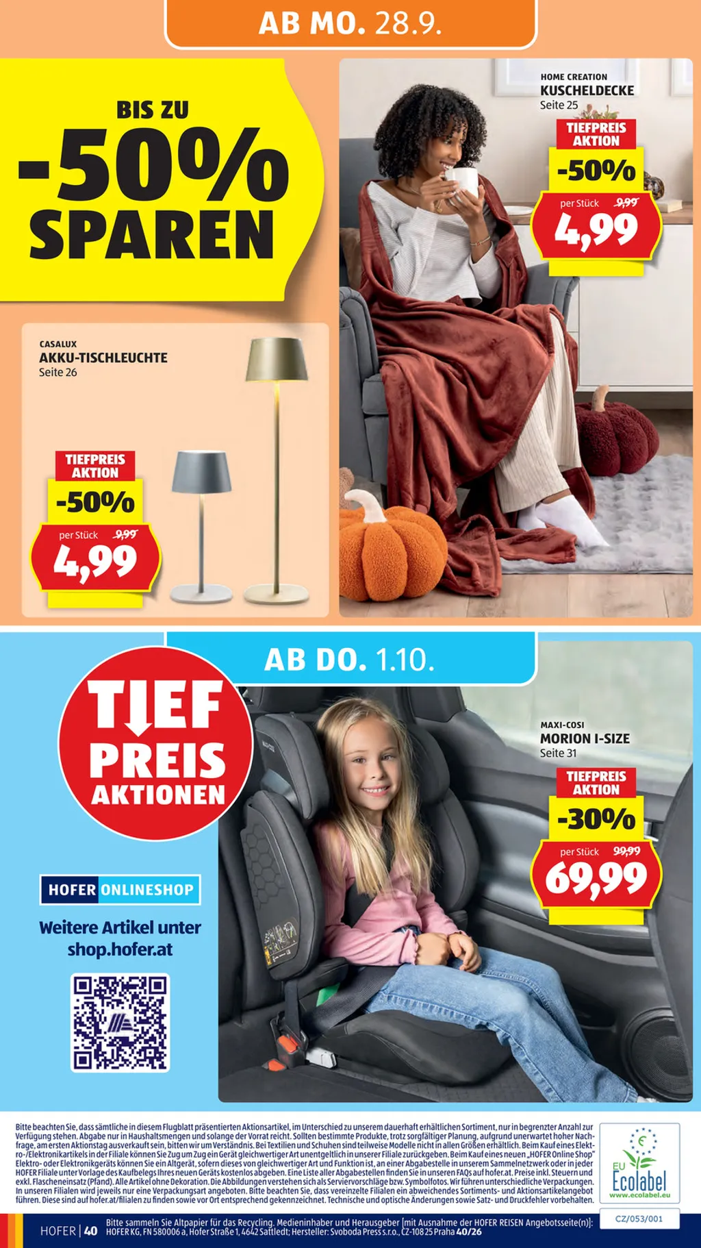 Hofer Flugblatt ab 25.09.2026 (Freitag)